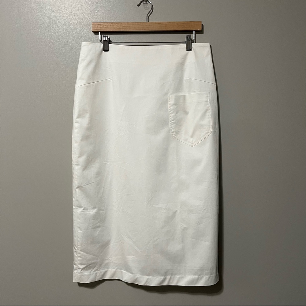 Uchuu Montreal Long Cotton Pencil Skirt White